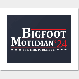 Bigfoot Mothman 2024 Presidential Election Campaign Posters and Art